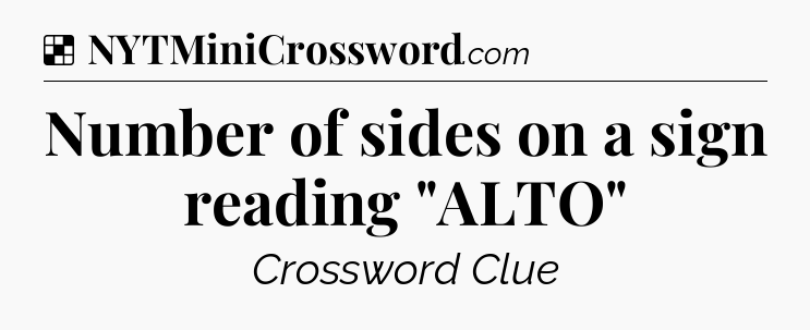 Solution: Number of sides on a sign reading 