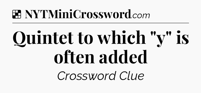 Solution: Quintet to which 