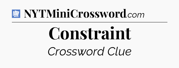 Constraint Puzzle Page Crossword Clue