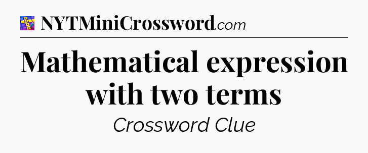 Mathematical expression with two terms Codycross
