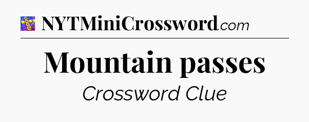 Mountain passes Codycross