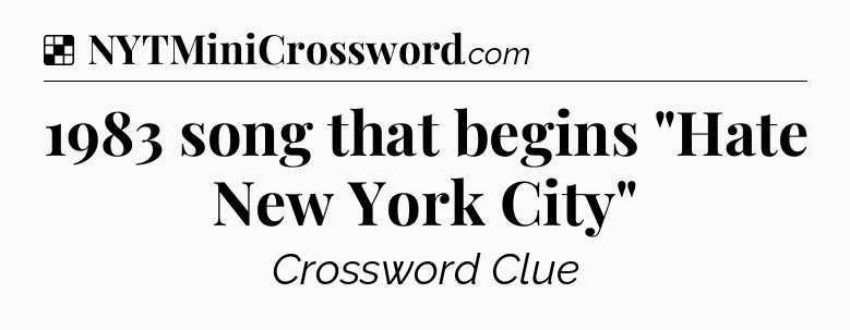 Solution: 1983 song that begins 