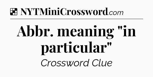 Solution: Abbr. meaning 