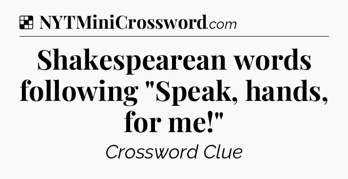 Solution: Shakespearean words following 