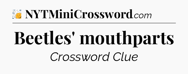 Beetles' mouthparts - 7 Little Words