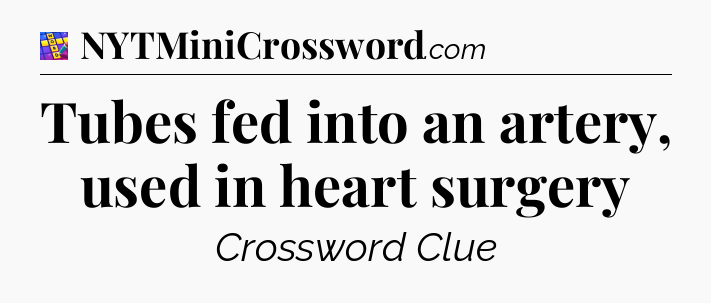 Tubes fed into an artery, used in heart surgery Codycross