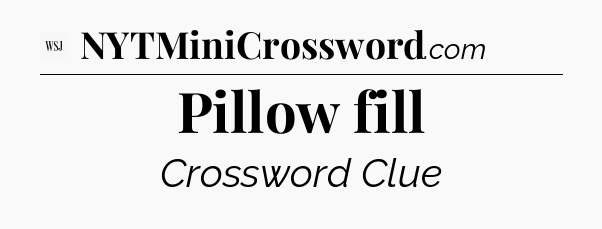 Pillow fill - WSJ Crossword