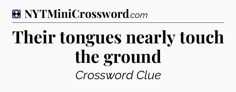 Solution: Their tongues nearly touch the ground - NYT Mini Crossword