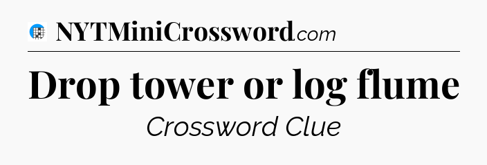 Drop tower or log flume Crossword Clue