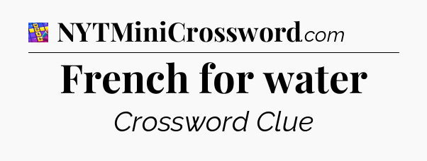 French for water Codycross