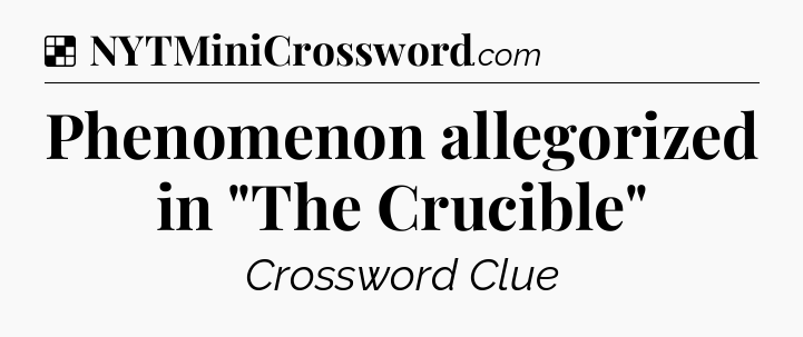 Solution: Phenomenon allegorized in 