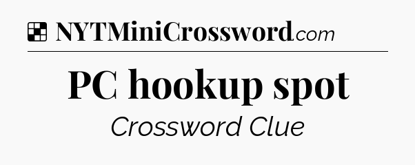 Solution: PC hookup spot - NYT Crossword