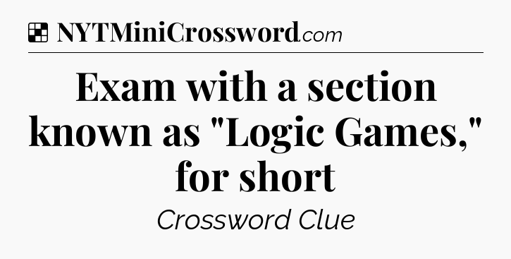 Solution: Exam with a section known as 