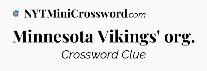 Minnesota Vikings' org Crossword Clue