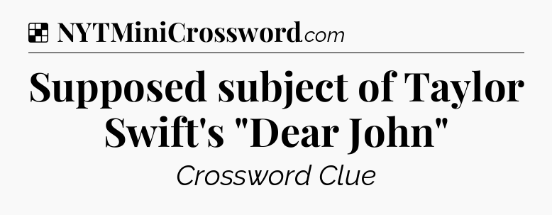 Solution: Supposed subject of Taylor Swift's 