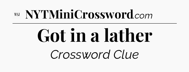 Got in a lather - WSJ Crossword