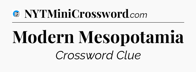 Modern Mesopotamia Crossword Clue