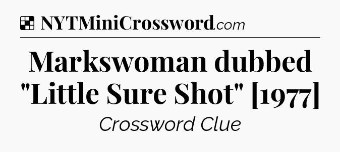 Solution: Markswoman dubbed 