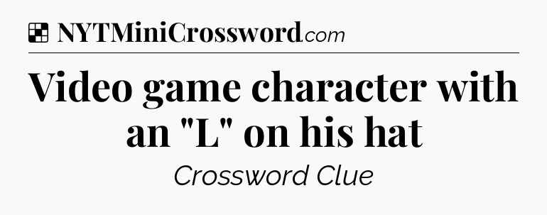 Solution: Video game character with an 