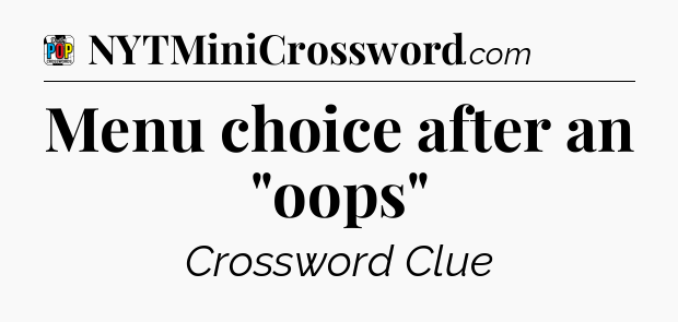 Menu choice after an 