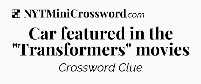 Solution: Car featured in the 