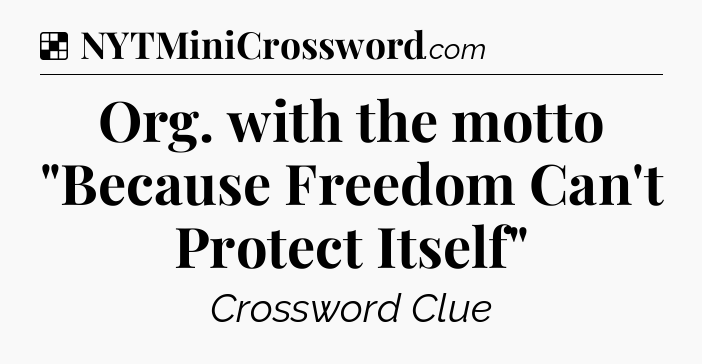 Solution: Org. with the motto 