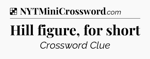 Solution: Hill figure, for short - NYT Crossword