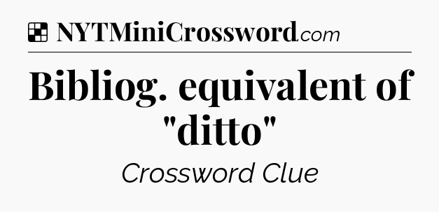 Solution: Bibliog. equivalent of 