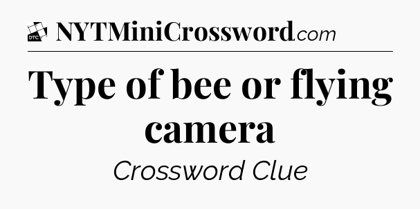 Type of bee or flying camera - Daily Themed Classic Crossword