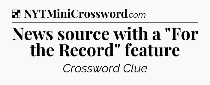 Solution: News source with a 