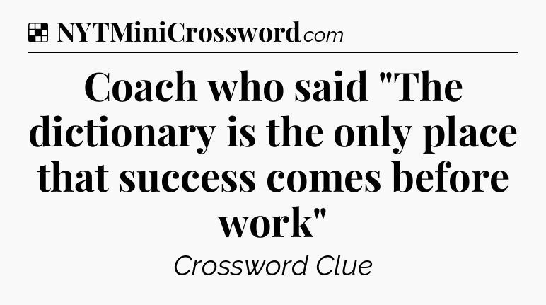 Solution: Coach who said 