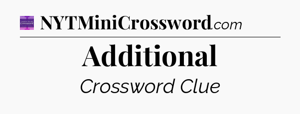 Additional - Thomas Joseph Crossword