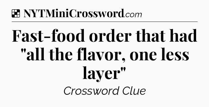 Solution: Fast-food order that had 