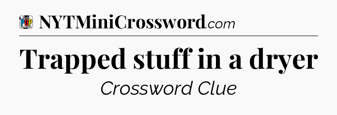 Trapped stuff in a dryer Crossword Clue