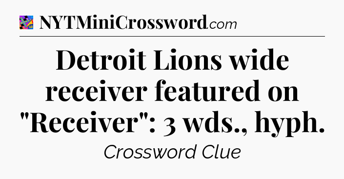 Detroit Lions wide receiver featured on 