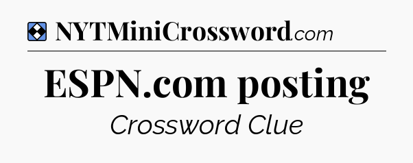 Solution: ESPN.com posting - NYT Mini Crossword