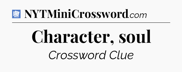 Character, soul Puzzle Page Crossword Clue