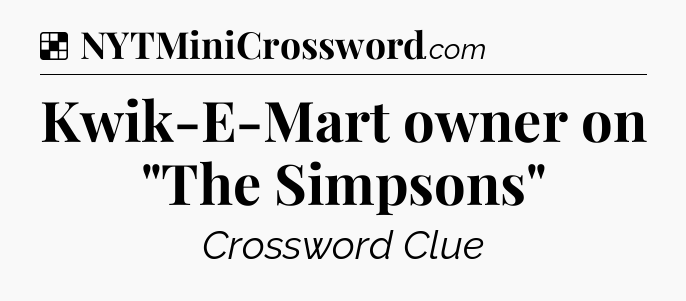 Solution: Kwik-E-Mart owner on 