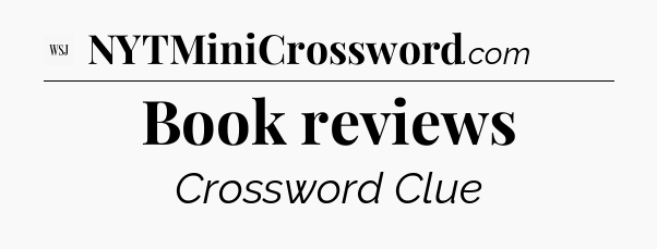 Book reviews - WSJ Crossword