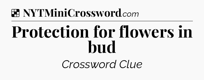 Solution: Protection for flowers in bud - NYT Crossword