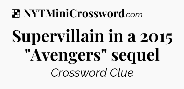 Solution: Supervillain in a 2015 
