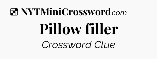 Solution: Pillow filler - NYT Crossword