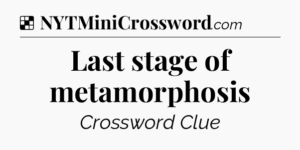 Solution: Last stage of metamorphosis - NYT Crossword