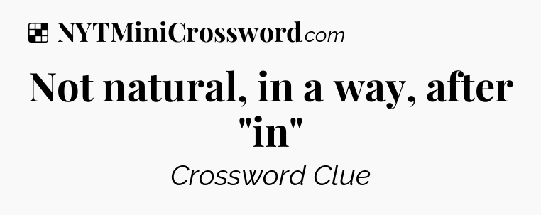 Solution: Not natural, in a way, after 