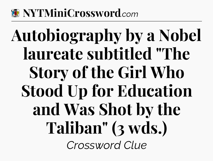 Autobiography by a Nobel laureate subtitled 