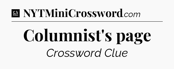 Columnist's page - LA Times Crossword