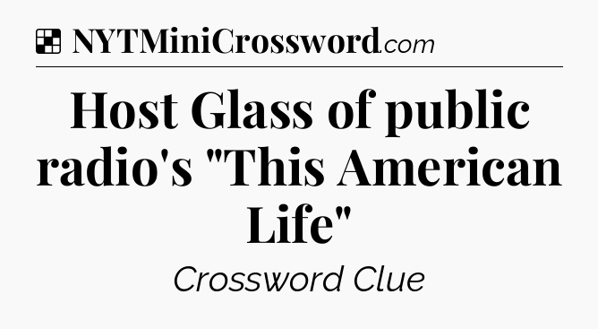 Solution: Host Glass of public radio's 