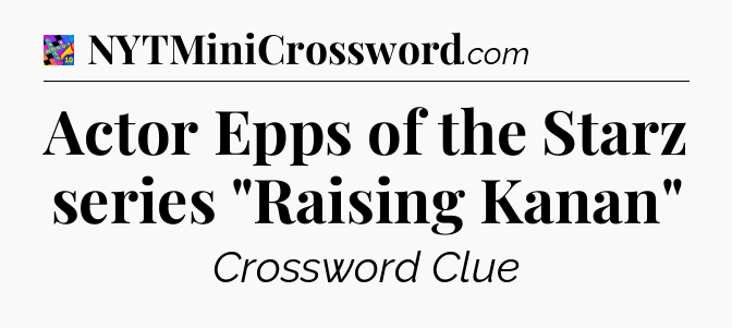 Actor Epps of the Starz series 