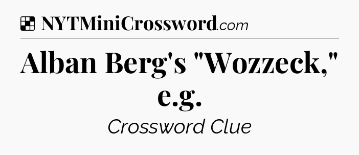 Solution: Alban Berg's 