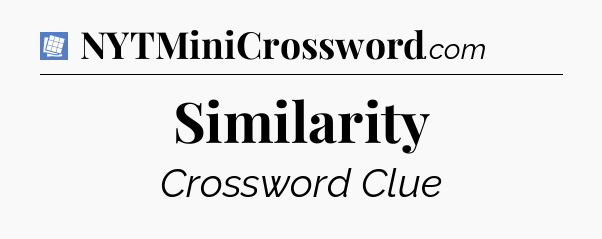 Similarity Puzzle Page Crossword Clue